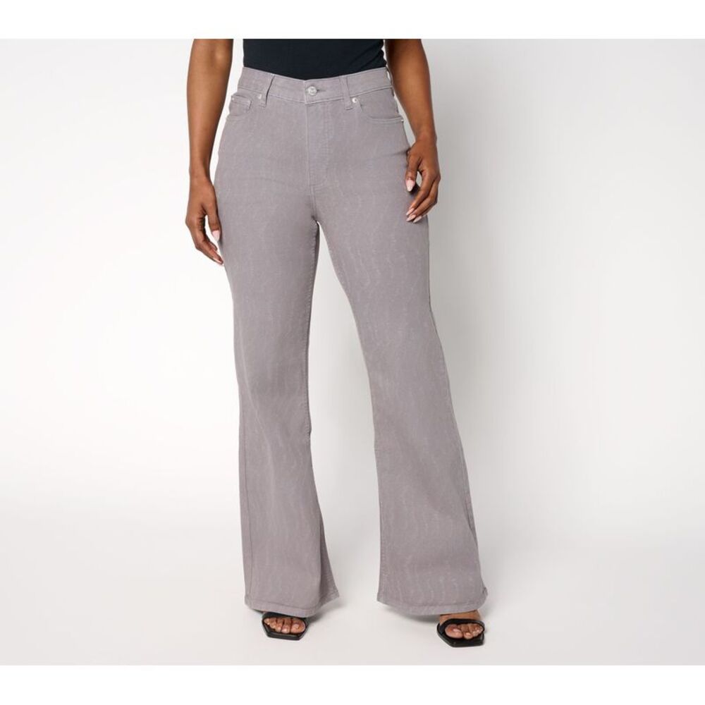Truth + Style Women's Pants Sz 8 Dune Printed Flare Jeans- Color Gray A693034